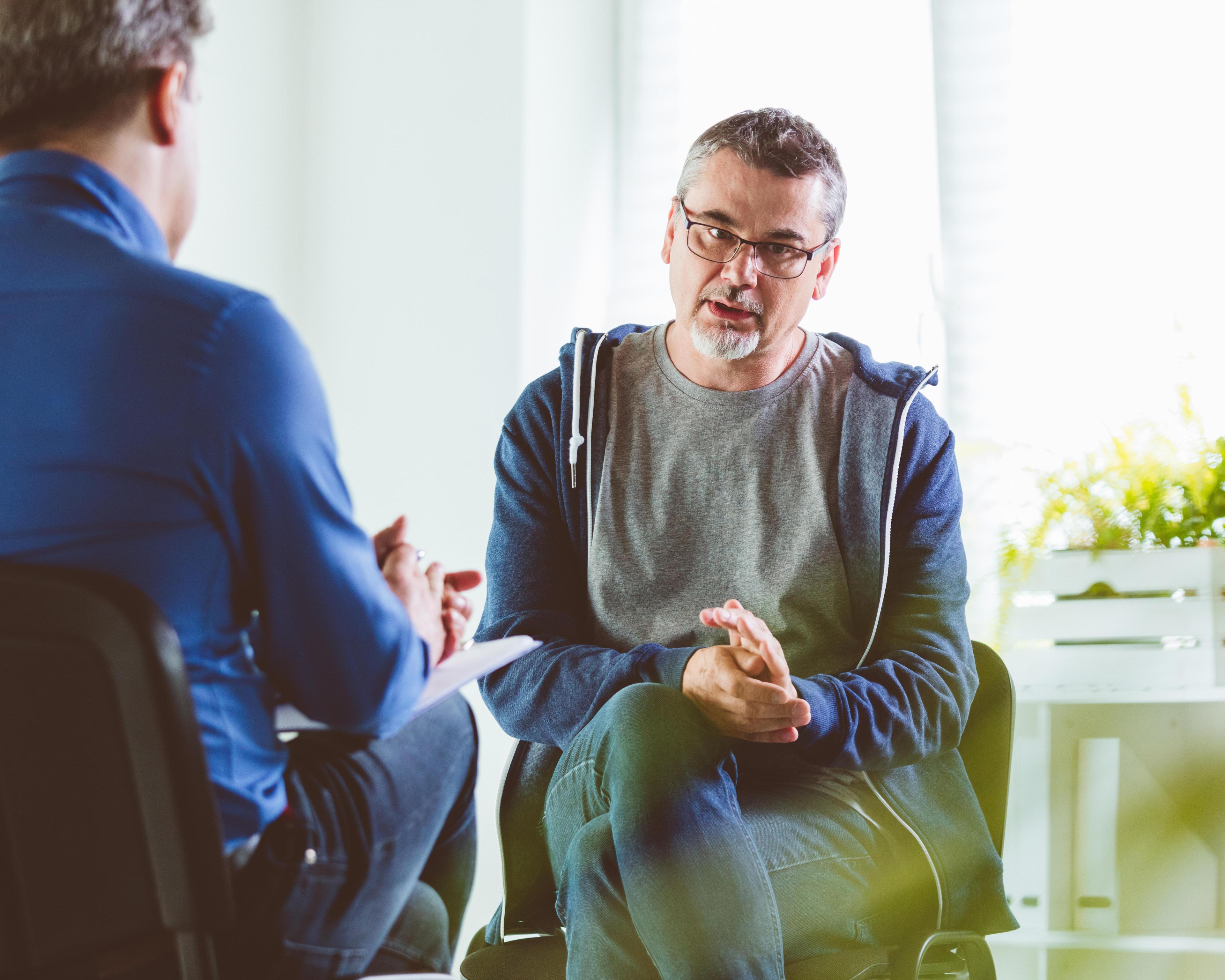 Consultation with male patient