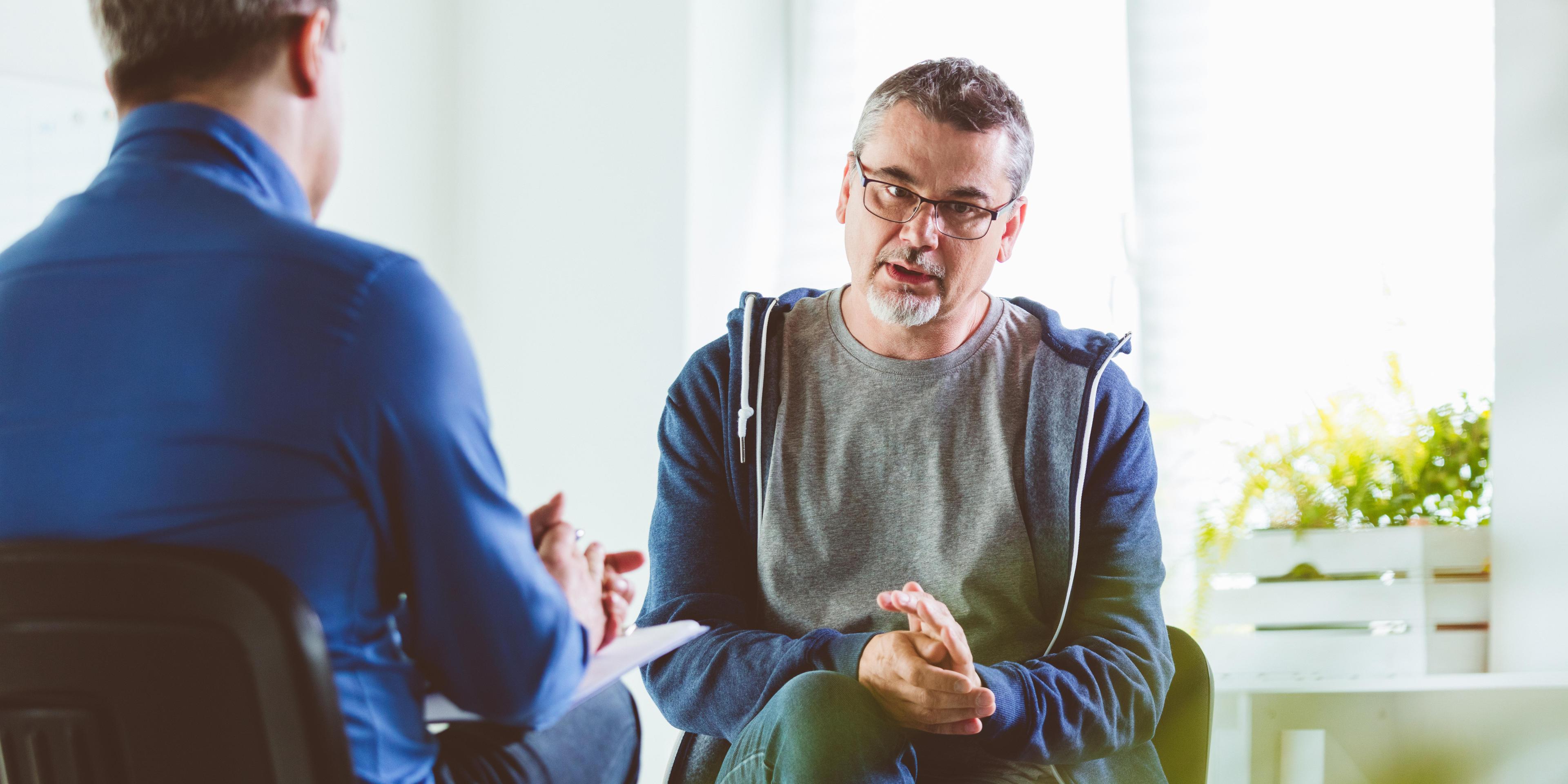 Consultation with male patient