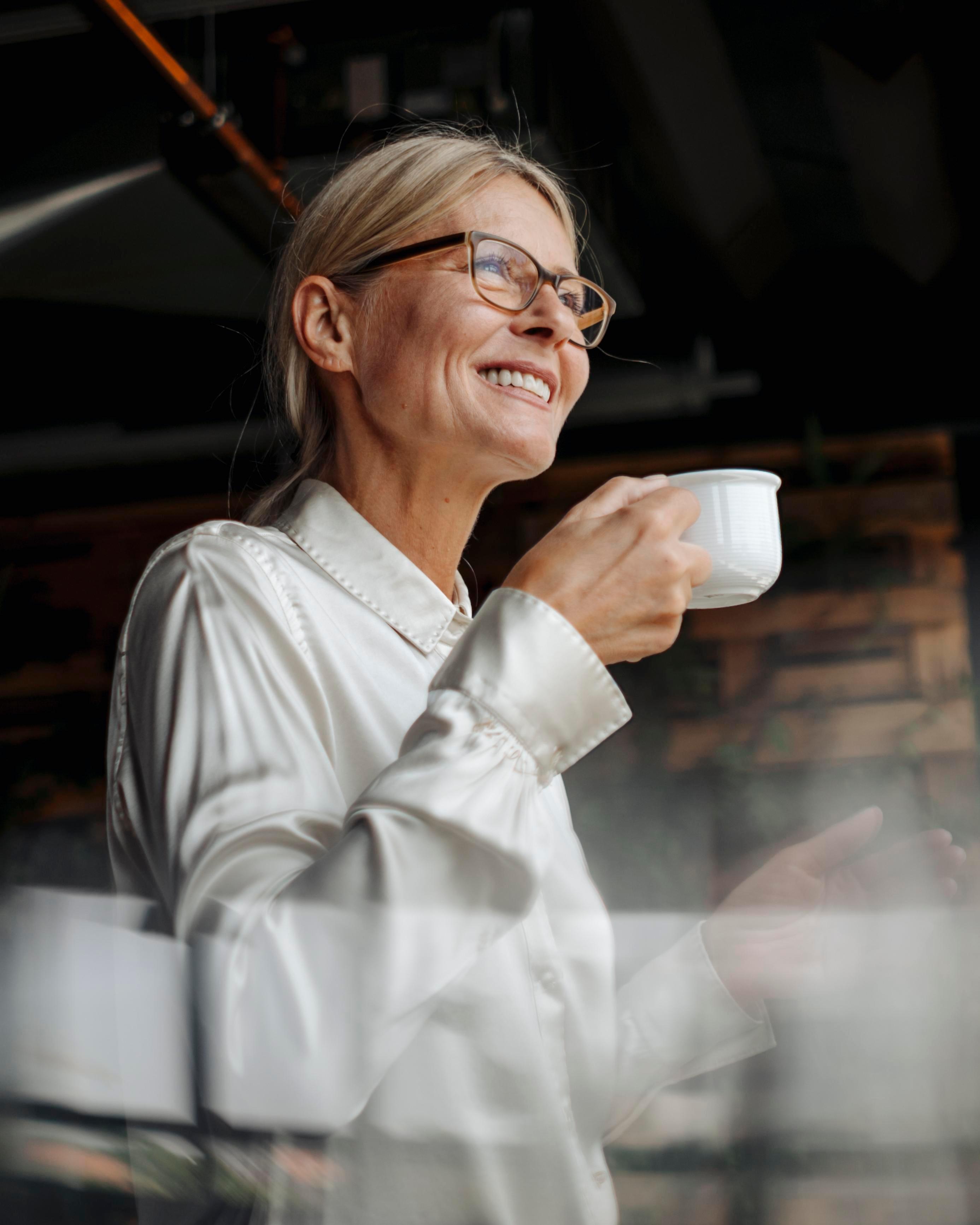 Lady drinking tea