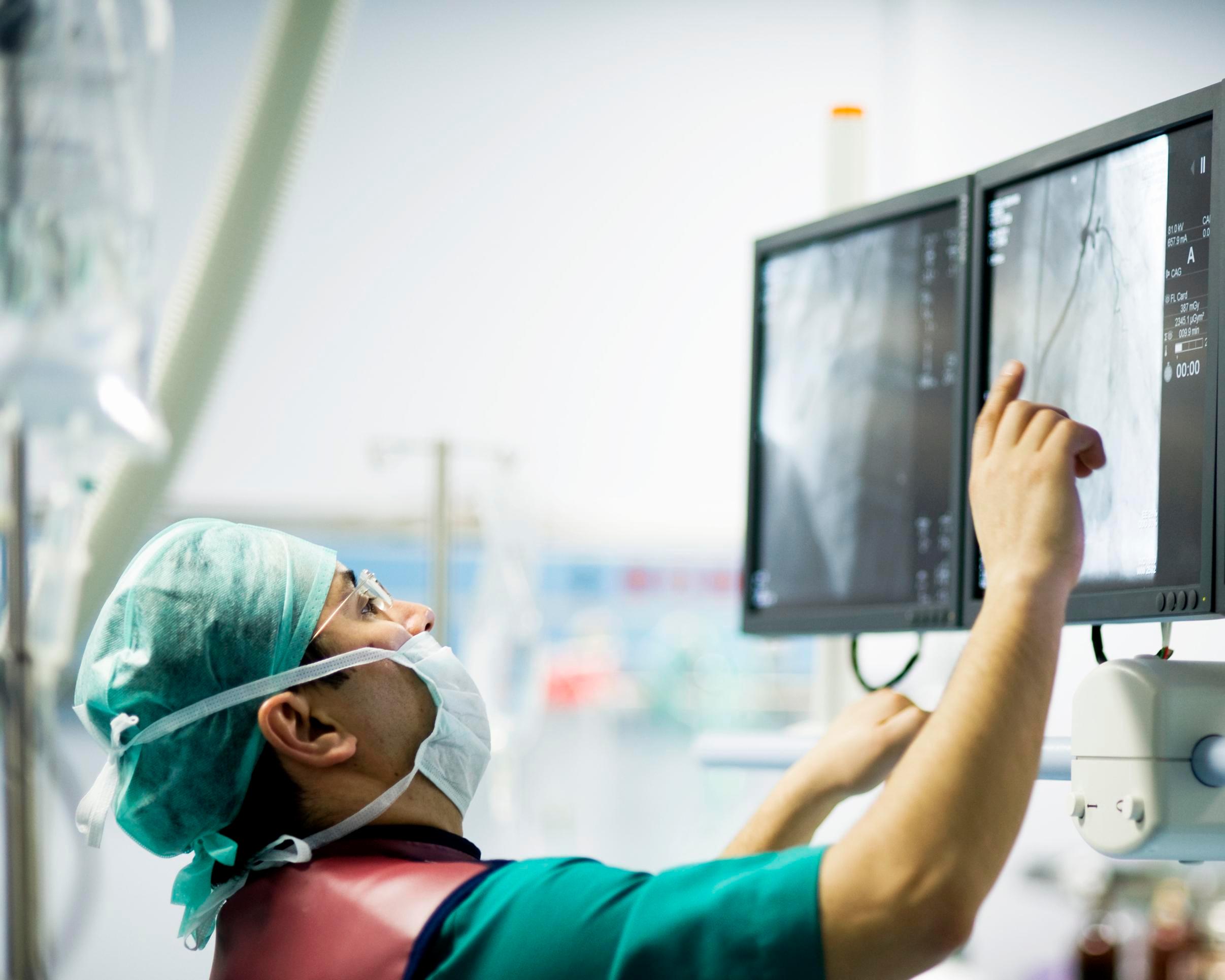 Checking images during a cath lab procedure